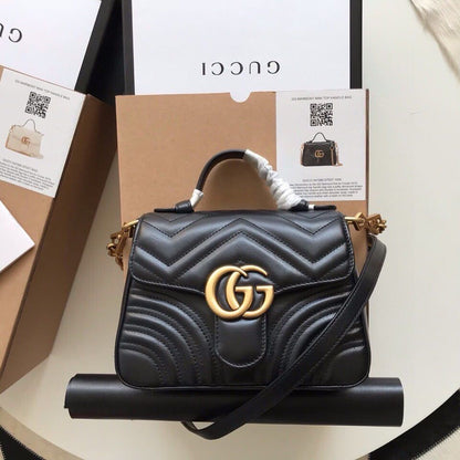 G-U-C-C-I Marmont Small Top Handle Women Bag – Classic Edition (Black)