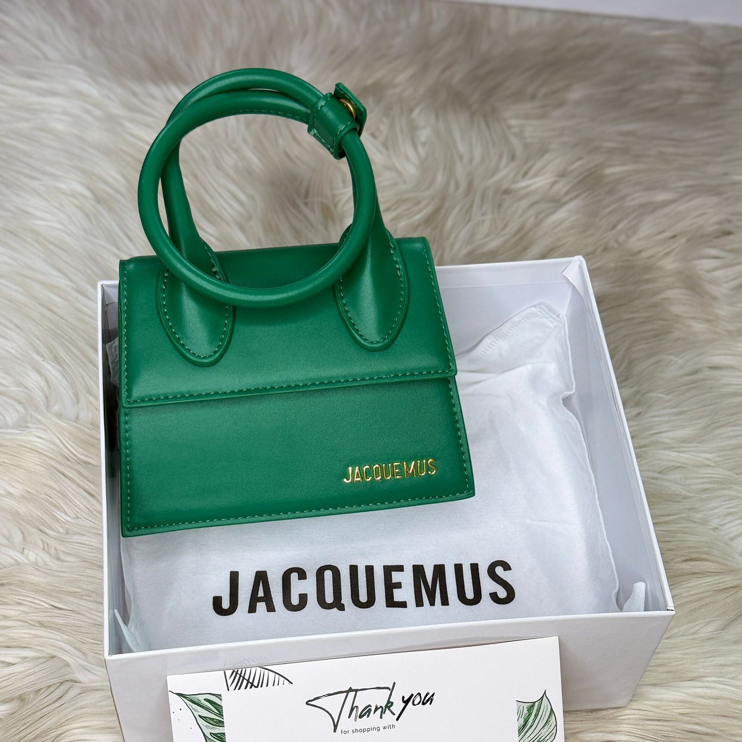 J-A-C-Q-U-E-M-U-S Le Grand Chiquito Tote – Luxe Mini Statement Women Bag (Green-1)