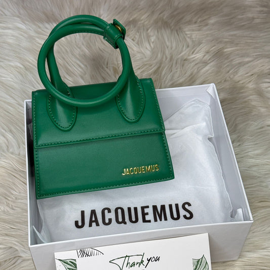 J-A-C-Q-U-E-M-U-S Le Grand Chiquito Tote – Luxe Mini Statement Women Bag (Green-1)