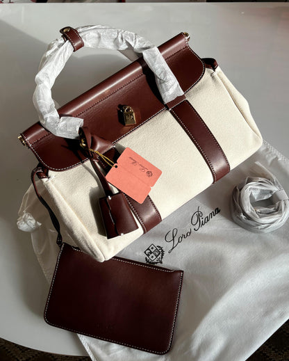 L-O-R-O P-I-A-N-A Loom Bag L32 – Refined Carry Women Bag (Brown-3)
