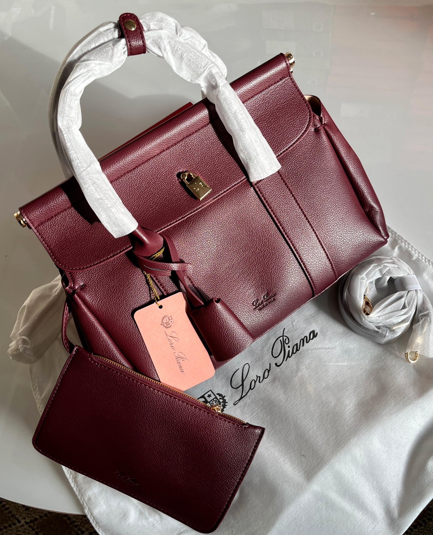 L-O-R-O P-I-A-N-A Loom Bag L32 – Refined Carry Women Bag (Maroon)
