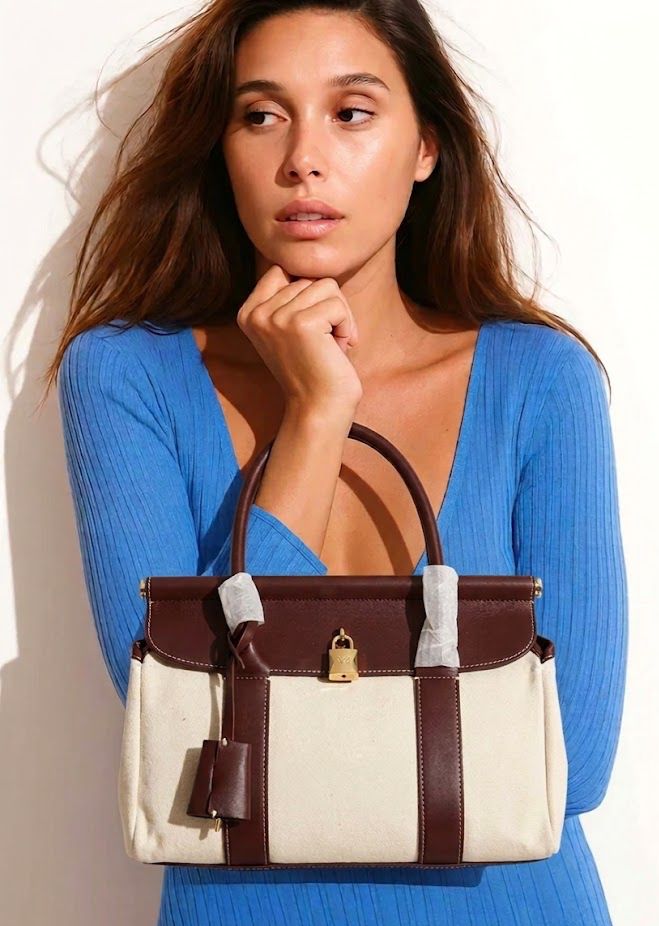 L-O-R-O P-I-A-N-A Loom Bag L32 – Refined Carry Women Bag (Brown-3)