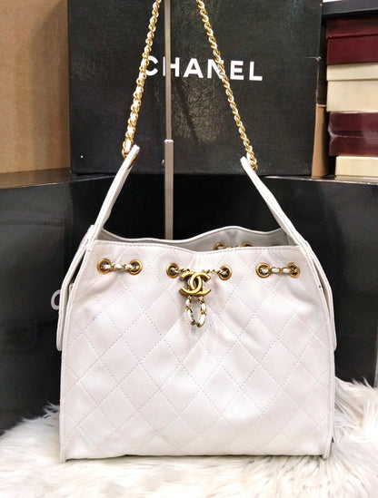 C-H-A-N-E-L 25 Hobo Women Bag – Effortless Chic Edition (White)
