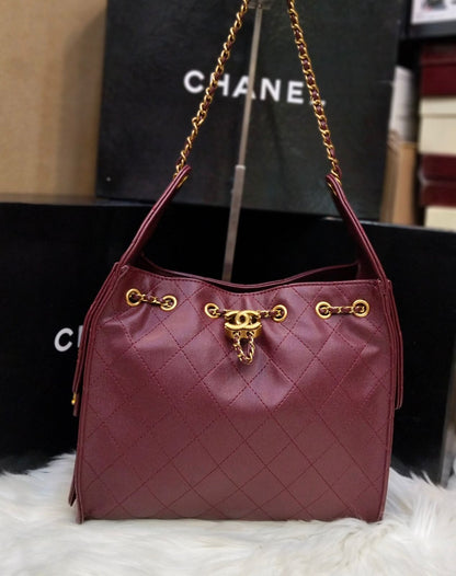 C-H-A-N-E-L 25 Hobo Women Bag – Effortless Chic Edition (Maroon)