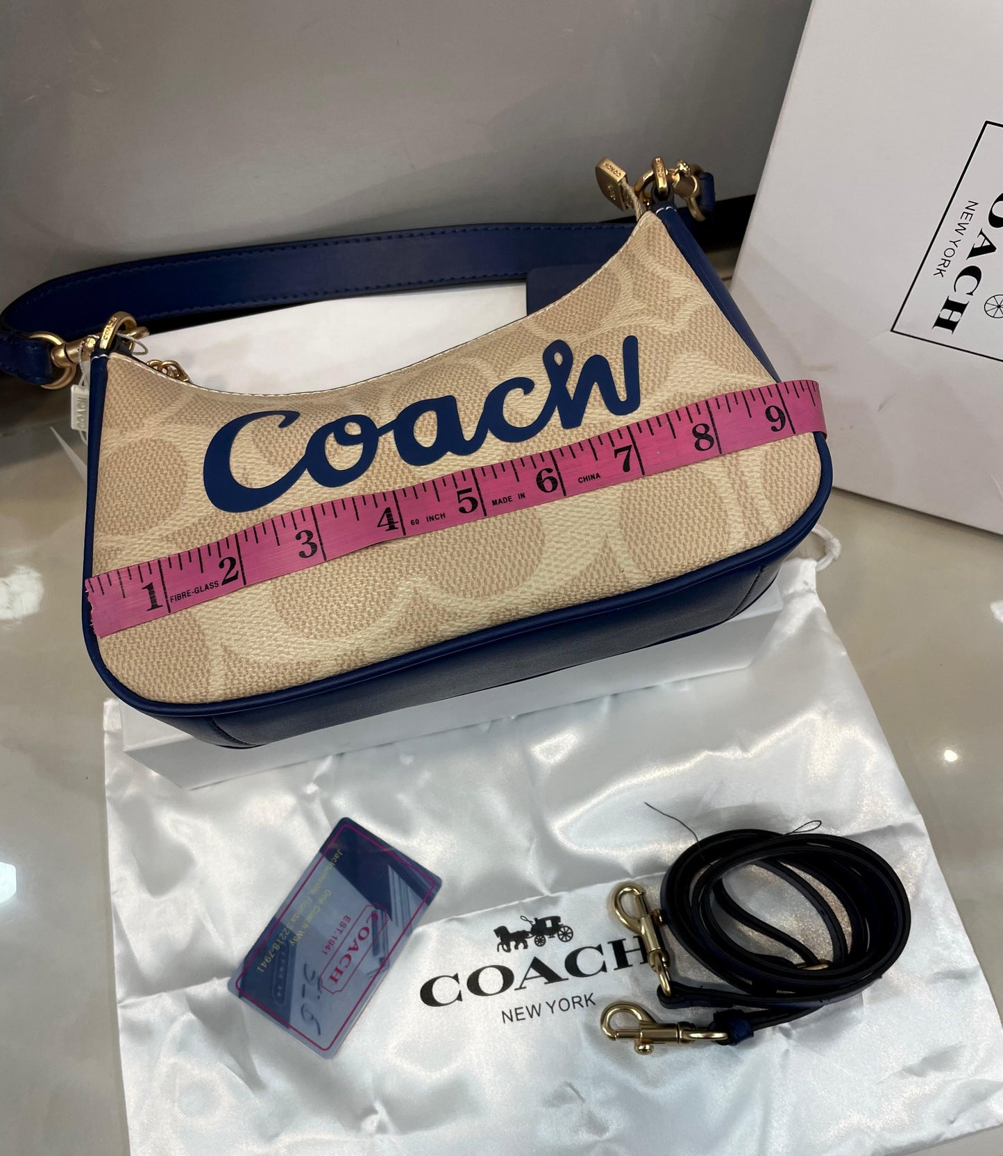 C-O-A-C-H Mini Teri Crossbody Women Bag – Master Quality Edition (Beige/Blue)