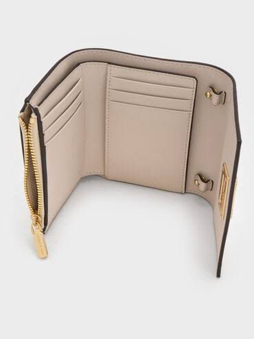 C-H-A-R-L-E-S & K-E-I-T-H Edna Turn-Lock Wallet – Knotted Strap Women Bag (Cream)
