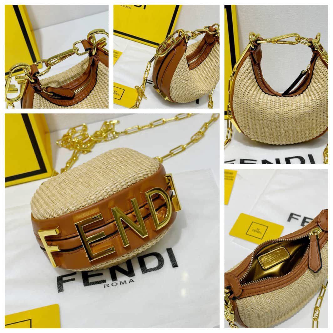 F-E-N-D-I Fendigraphy Hobo Women Bag – Statement Curve Edition (Brown/Beige)