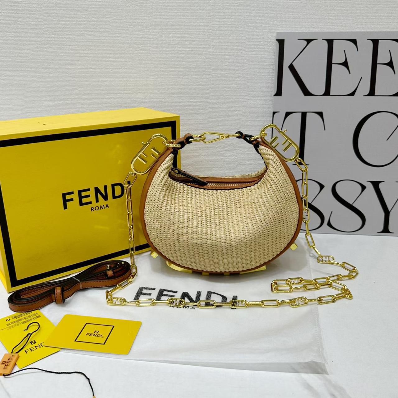 F-E-N-D-I Fendigraphy Hobo Women Bag – Statement Curve Edition (Brown/Beige)