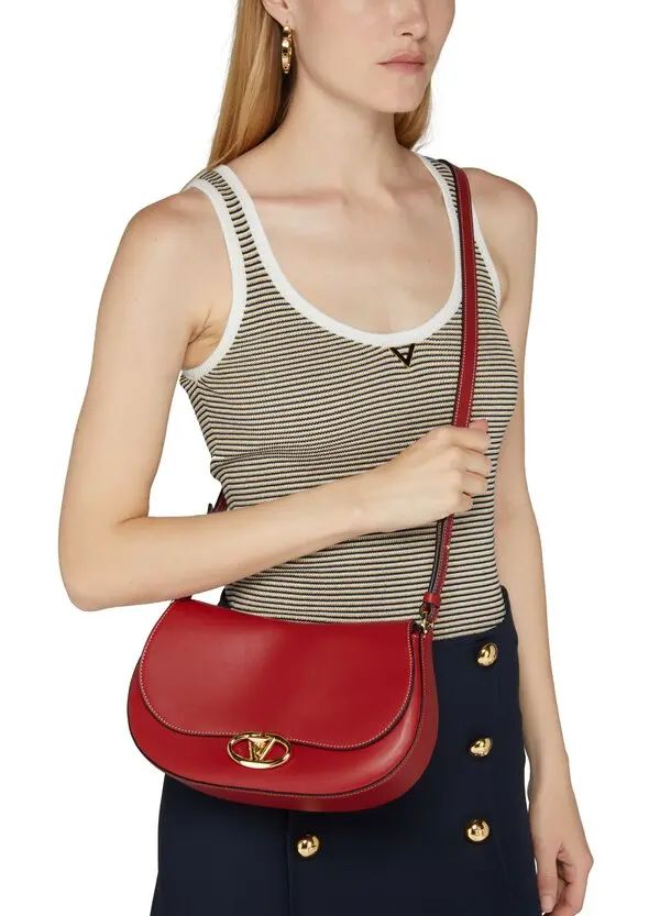 V-A-L-E-N-T-I-N-O G-A-R-A-V-A-N-I ‘OHVAL’ Small Shoulder Women Bag – Signature Curve Edition (Red)