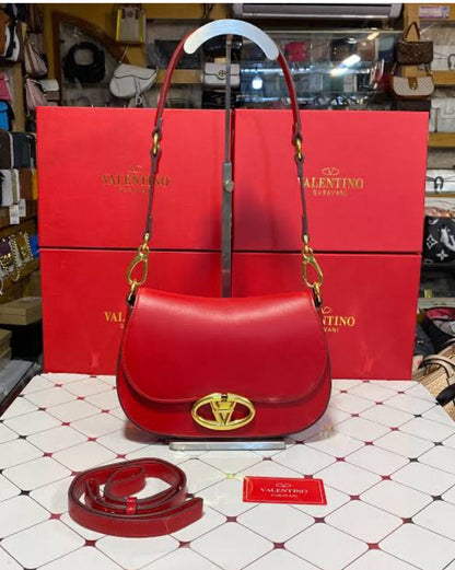V-A-L-E-N-T-I-N-O G-A-R-A-V-A-N-I ‘OHVAL’ Small Shoulder Women Bag – Signature Curve Edition (Red)