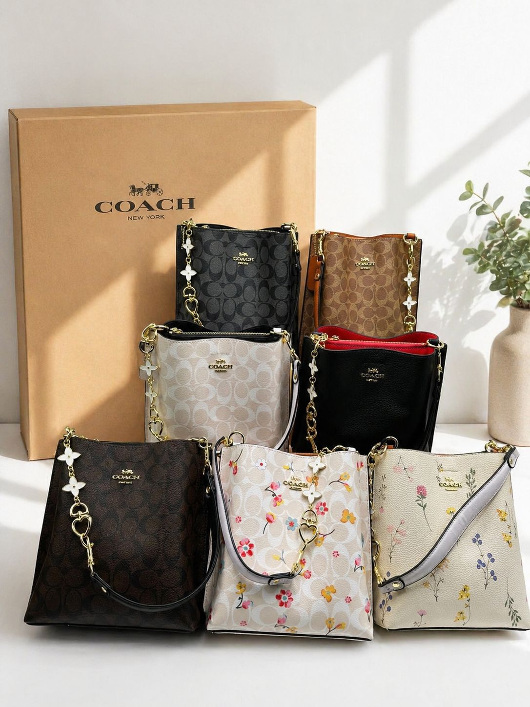 C-O-A-C-H Small Town Bucket Women Bag – Signature Canvas Master Series (Black)