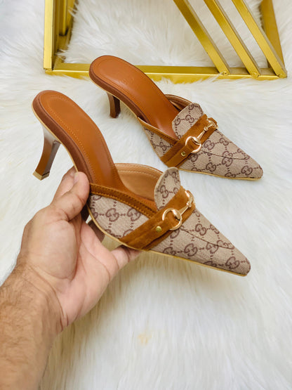 G-U-C-C-I Vintage Horsebit Pointed Heels – Heritage Edge Women Footwear (Brown)