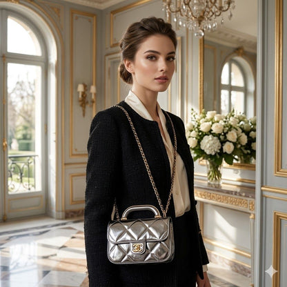 C-H-A-N-E-L Chain Crossbody Women Bag – Luxe Carry Edition (Silver)