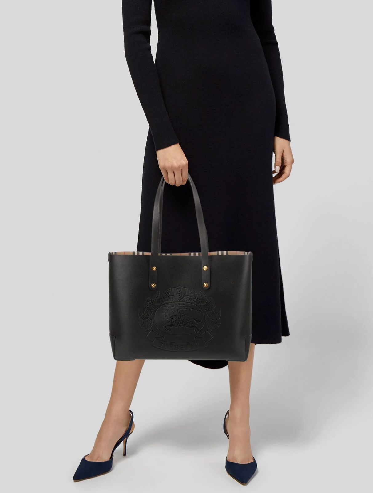 B-U-R-B-E-R-R-Y Crest Tote – Reversible Luxe Women Bag (Black)