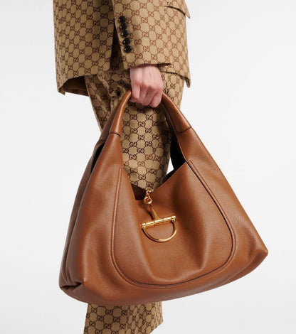 G-U-C-C-I Softbit Maxi Shoulder Women Bag – Luxe 2Pc Set (Brown)