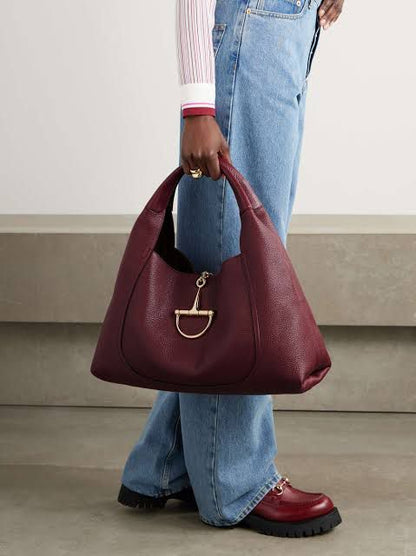 G-U-C-C-I Softbit Maxi Shoulder Women Bag – Luxe 2Pc Set (Maroon)