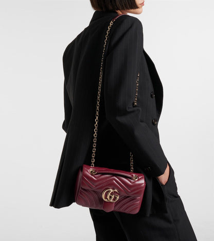 G-U-C-C-I Marmont 2.0 Quilted – Essential Luxe Women Bag (Maroon)
