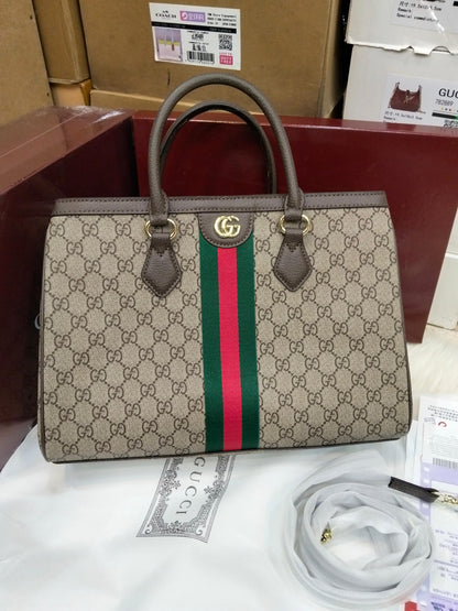 G-U-C-C-I Ophidia GG Supreme Medium Tote – Signature Luxe Women Bag (Medium)