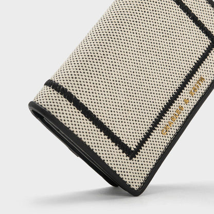 C-H-A-R-L-E-S & K-E-I-T-H Astra Contrast Trim Wallet – Compact Luxe Women Wallet (White)