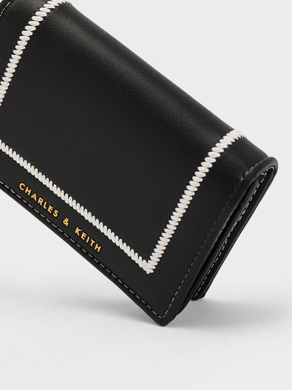 C-H-A-R-L-E-S & K-E-I-T-H Astra Contrast Trim Wallet – Compact Luxe Women Wallet (Black)