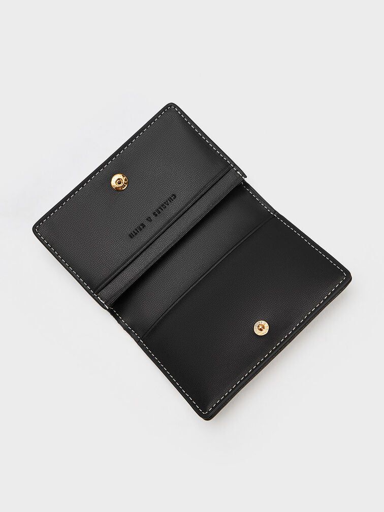 C-H-A-R-L-E-S & K-E-I-T-H Astra Contrast Trim Wallet – Compact Luxe Women Wallet (Black)