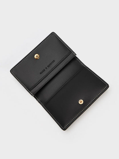 C-H-A-R-L-E-S & K-E-I-T-H Astra Contrast Trim Wallet – Compact Luxe Women Wallet (Black)