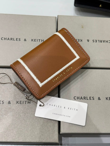 C-H-A-R-L-E-S & K-E-I-T-H Astra Contrast Trim Wallet – Compact Luxe Women Wallet (Brown)