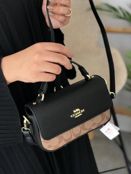 C-O-A-C-H Mini Josie Top Handle – Chic Luxe Women Bag (Black-2)