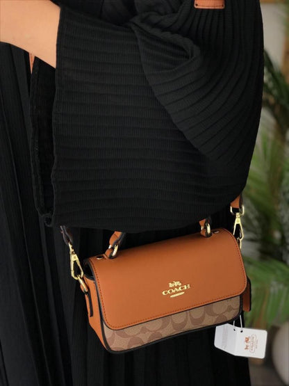C-O-A-C-H Mini Josie Top Handle – Chic Luxe Women Bag (Brown)