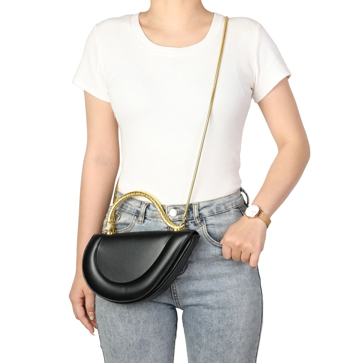 B-V-L-G-A-R-I Serpenti Cuore 1968 Top Handle – Iconic Luxe Women Bag (Black)