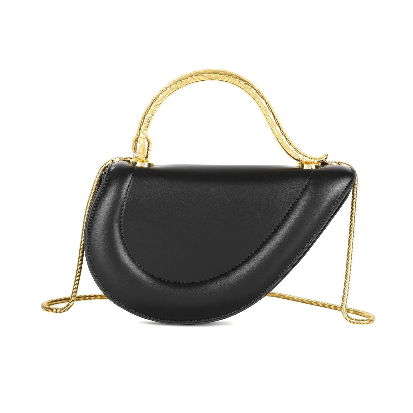 B-V-L-G-A-R-I Serpenti Cuore 1968 Top Handle – Iconic Luxe Women Bag (Black)