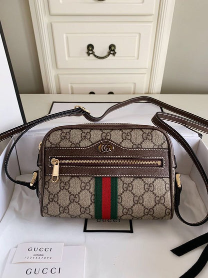 G-U-C-C-I Ophidia Mini Shoulder Crossbody – Signature Luxe Women Bag (Brown)