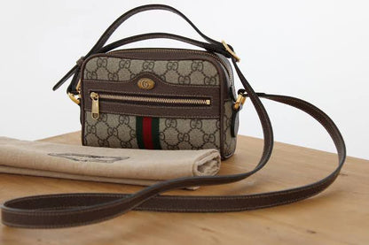 G-U-C-C-I Ophidia Mini Shoulder Crossbody – Signature Luxe Women Bag (Brown)