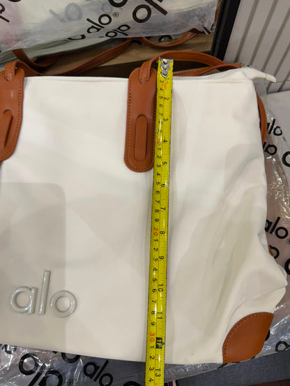 A-L-O Y-O-G-A Large Canvas Shopper Tote – Studio to Street Women Bag (Black)