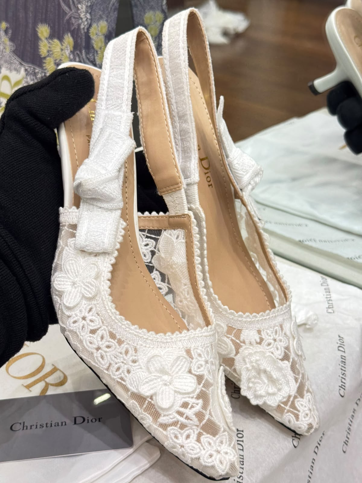 J'A-D-I-O-R Slingback Pumps – Iconic Elegance Women Footwear (White)