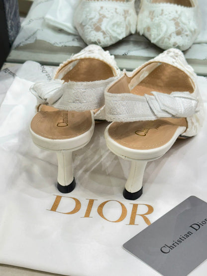 J'A-D-I-O-R Slingback Pumps – Iconic Elegance Women Footwear (White)