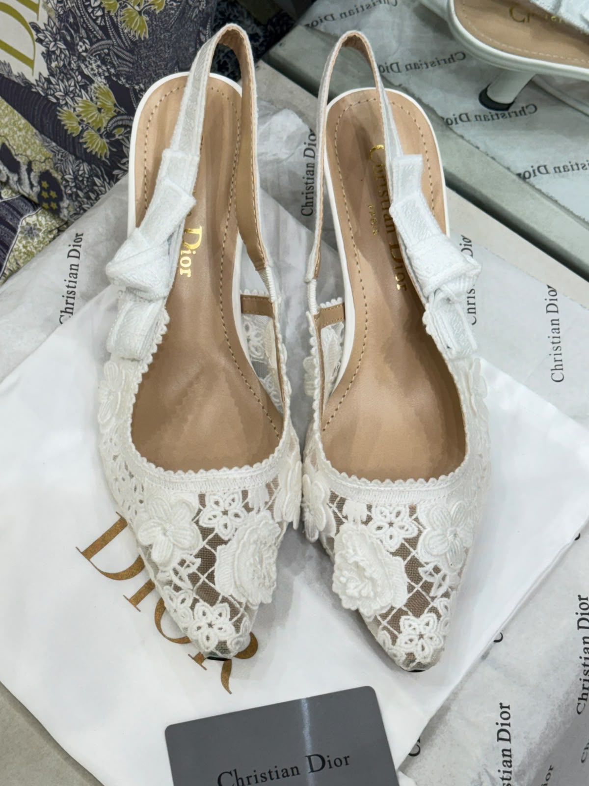 J'A-D-I-O-R Slingback Pumps – Iconic Elegance Women Footwear (White)