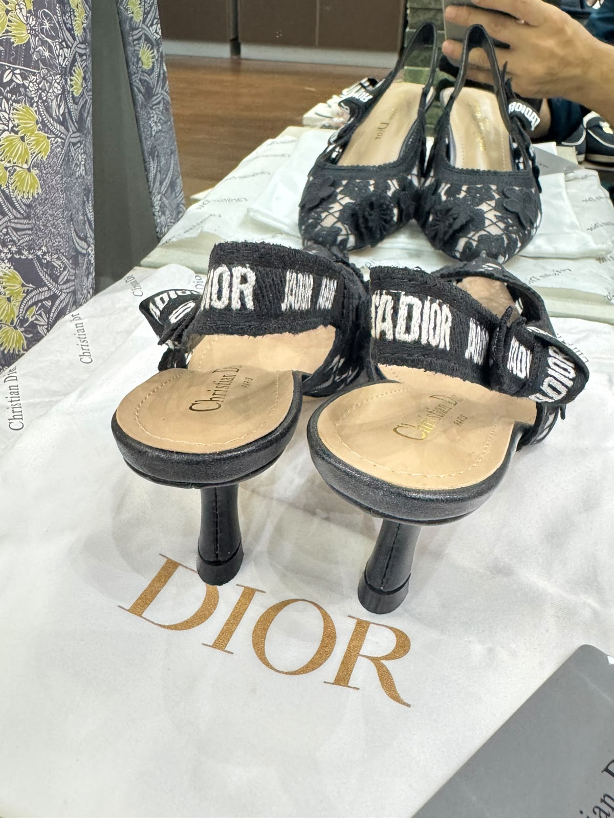 J'A-D-I-O-R Slingback Pumps – Iconic Elegance Women Footwear (Black)