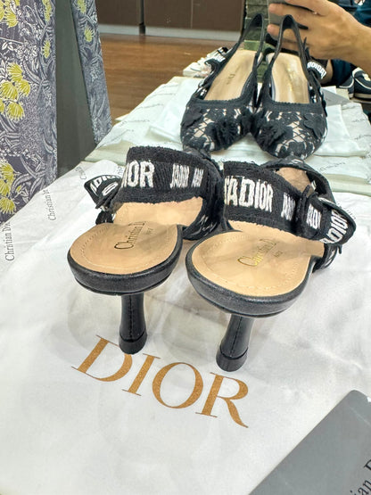 J'A-D-I-O-R Slingback Pumps – Iconic Elegance Women Footwear (Black)