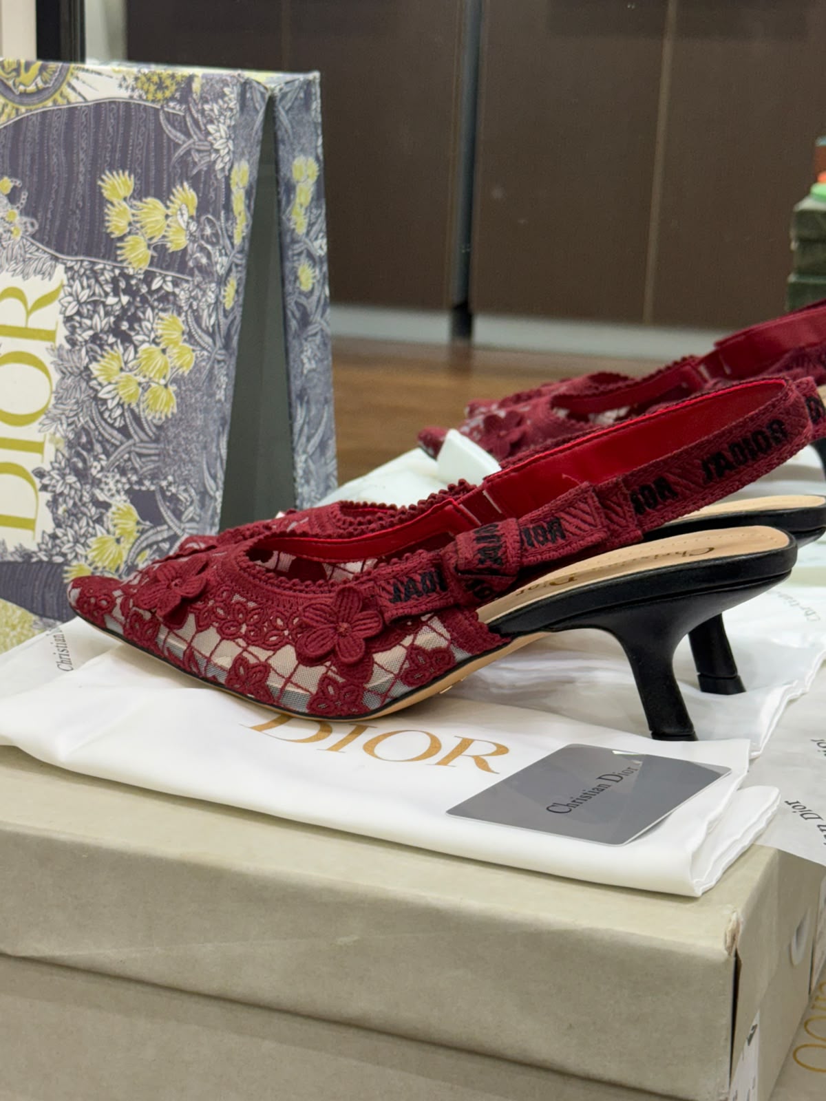 J'A-D-I-O-R Slingback Pumps – Iconic Elegance Women Footwear (Red)
