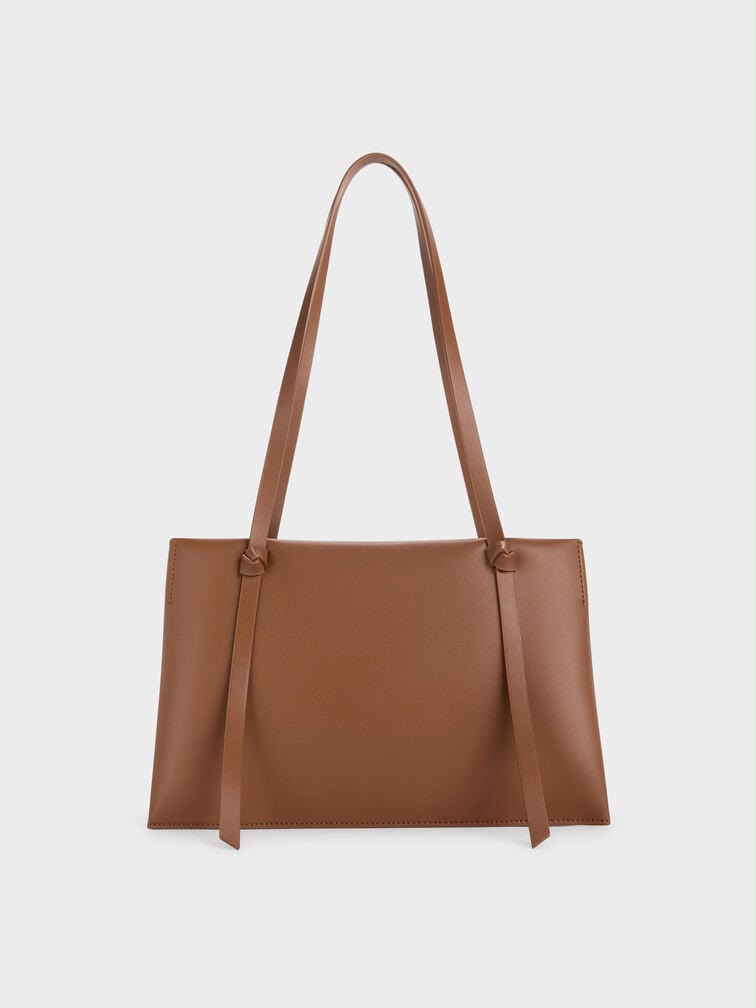 C-H-A-R-L-E-S & K-E-I-T-H Midori Geometric Tote – Modern Luxe Women Bag (Brown)