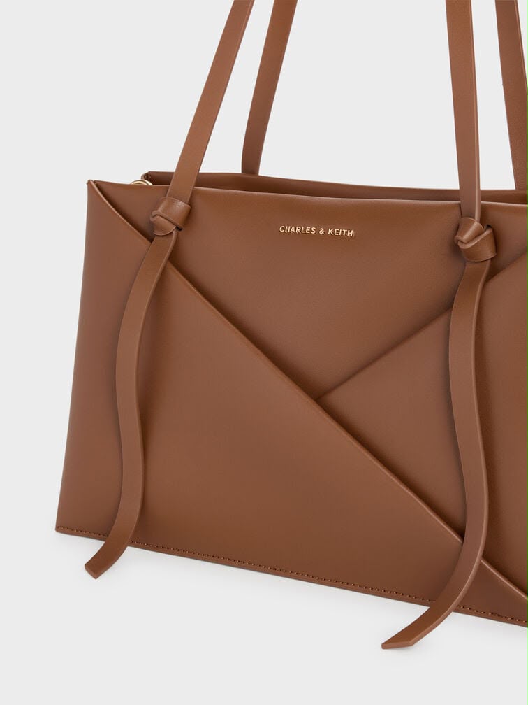 C-H-A-R-L-E-S & K-E-I-T-H Midori Geometric Tote – Modern Luxe Women Bag (Brown)