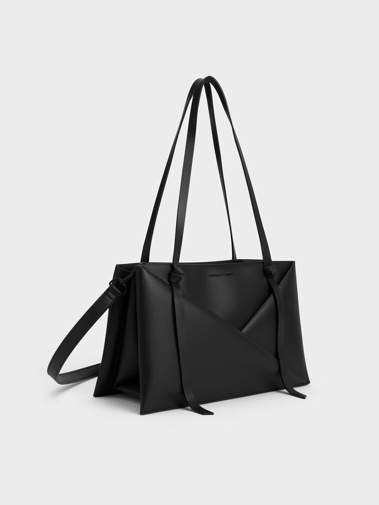 C-H-A-R-L-E-S & K-E-I-T-H Midori Geometric Tote – Modern Luxe Women Bag (Black)