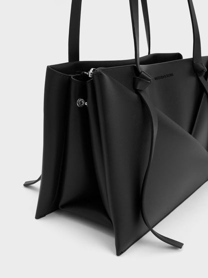 C-H-A-R-L-E-S & K-E-I-T-H Midori Geometric Tote – Modern Luxe Women Bag (Black)