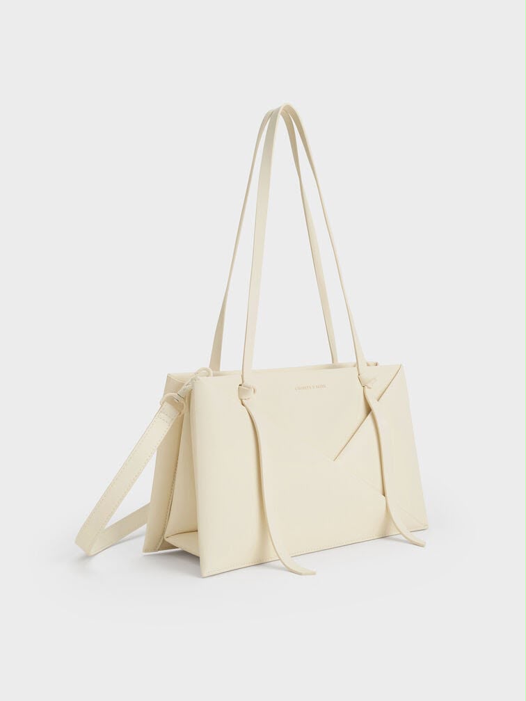 C-H-A-R-L-E-S & K-E-I-T-H Midori Geometric Tote – Modern Luxe Women Bag (White)