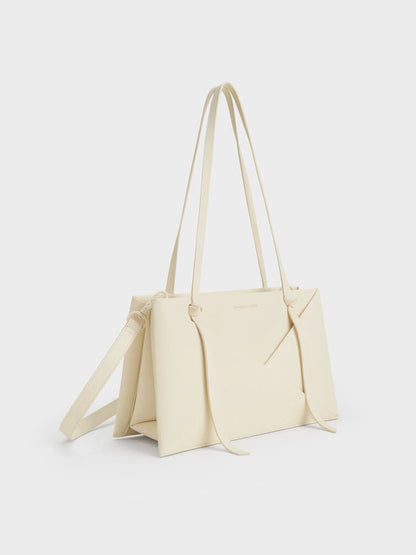 C-H-A-R-L-E-S & K-E-I-T-H Midori Geometric Tote – Modern Luxe Women Bag (White)