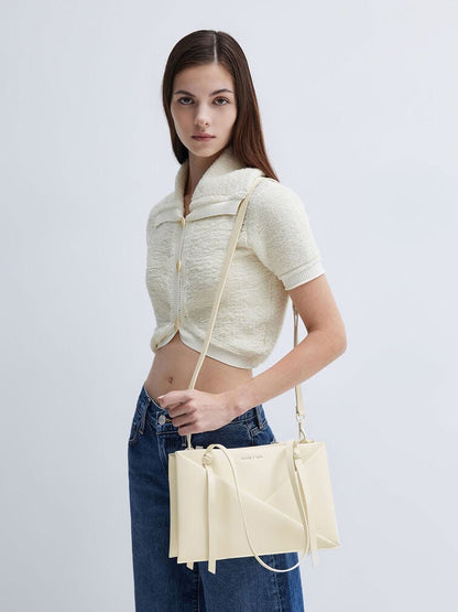 C-H-A-R-L-E-S & K-E-I-T-H Midori Geometric Tote – Modern Luxe Women Bag (White)