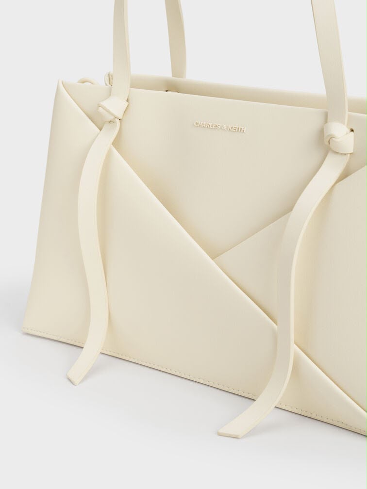 C-H-A-R-L-E-S & K-E-I-T-H Midori Geometric Tote – Modern Luxe Women Bag (White)