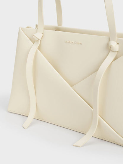 C-H-A-R-L-E-S & K-E-I-T-H Midori Geometric Tote – Modern Luxe Women Bag (White)