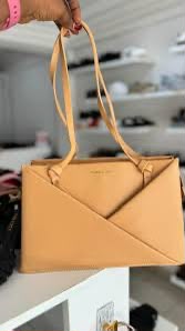 C-H-A-R-L-E-S & K-E-I-T-H Midori Geometric Tote – Modern Luxe Women Bag (Beige)